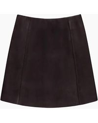 Ro&zo - Chocolate Leather Mini Skirt - Lyst