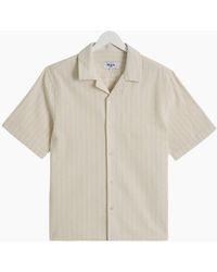 Wax London - Didcot Seersucker Stripe Short Sleeve Shirt - Lyst