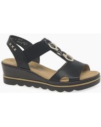 Rieker - Medal Wedge Heel Sandals - Lyst