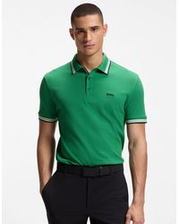 BOSS - Boss Paddy Cotton-Piqué Polo Shirt With Contrast Logo - Lyst