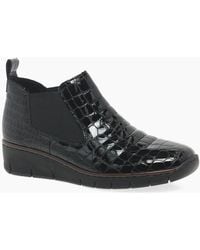 Rieker - Eria Leather Slip On Wedge Heel Chelsea Boots - Lyst
