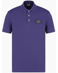 EA7 - Rubberised Stamp Logo Polo Shirt - Lyst