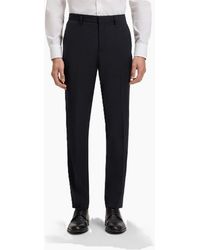 BOSS - Genius Solid Patterned Straight Leg Trousers - Lyst