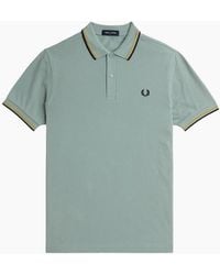 Fred Perry - Polo Shirt Twin Tipped Logo Short Sleeve Breathable Cotton - Lyst