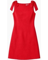 Ro&zo - Linen-Blend Bow-Detail Mini Dress - Lyst