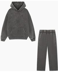 Magrit - Embroidered Acid Wash Hoodie & Jogger Tracksuit - Lyst