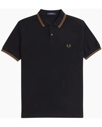 Fred Perry - Polo Shirt Twin Tipped Logo Short Sleeve Breathable Cotton - Lyst