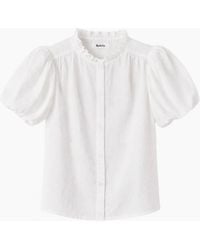 Ro&zo - Cotton Textured Puff Sleeve Shirt - Lyst