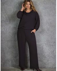 Live Unlimited London - Chocolate Button Detail Wide Leg Trouser - Lyst