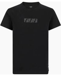 Fendi - Ff Labyrinth Embroidered T-Shirt - Lyst