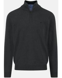 Fynch-Hatton - Fine Knit Cotton 1/4 Zip - Lyst