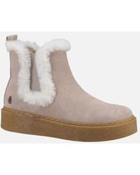 Hush Puppies - Bella Suede Nude Flat Chelsea Boots - Lyst