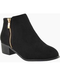 XY London - Ladies Alberto Zip Low Block Heel Boots - Lyst