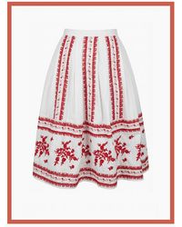 Nooki Design - Aimee Ditsy Embroidered Pleated Skirt - Lyst