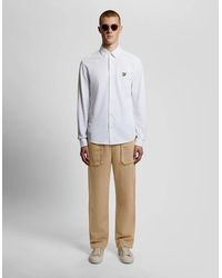 Lyle & Scott - Straight Leg Linen Blend Trousers - Lyst