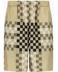 Burberry - 'Bradeston' Silk Pixel Check Shorts - Lyst