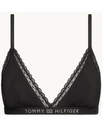 Tommy Hilfiger - Th Tonal Logo Lace Unlined Triangle Bra - Lyst