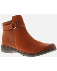 Clarks - Ankle Boots Carleigh Drift Leather Zip Tan Uk Size - Lyst