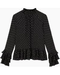 Ro&zo - Foil Frill Sleeve Blouse - Lyst