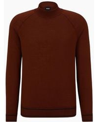BOSS - Mock Neck Raglan Long Sleeve Sweater - Lyst