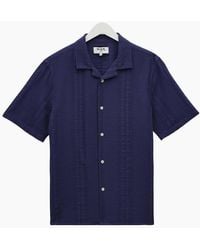 Wax London - Didcot Double Weave Seersucker Short Sleeve Shirt - Lyst
