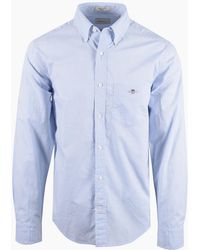 GANT - Reg Classic Poplin Gingham Shirt Light - Lyst