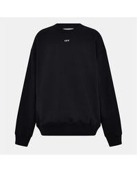 Off-White c/o Virgil Abloh - Embroidered Crew Neck Ribbed Collar Long Sleeve Sweatshirt - Lyst