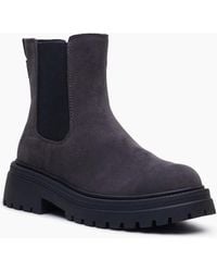 Hush Puppies - Rose Chelsea Leather Charcoal Heeled Boots - Lyst