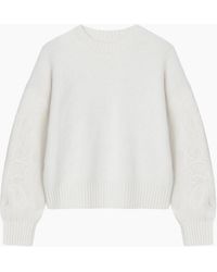 Ro&zo - Ivory Applique Sleeve Jumper With Alpaca - Lyst