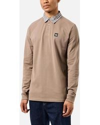 Weekend Offender - Walker Long Sleeve Polo Shirts Mid House Check Casual Tee - Lyst