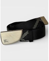 Burberry - Metal Buckle Shield Webbing Belt - Lyst