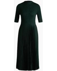 BOSS - Fireanami Mock Neck Short Sleeve Midi Dress - Lyst