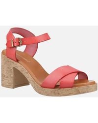 Hush Puppies - Georgia Cork Leather Coral Sandals - Lyst