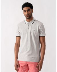 BOSS - Boss Paddy Cotton-Piqué Polo Shirt With Contrast Logo - Lyst