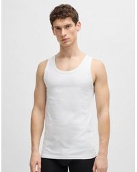 BOSS - Boss Tanktop Classic 3 Pack Cotton Underwear Vests With Embroidered Logos Nos - Lyst