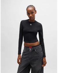 BOSS - Cropped Crew Neck Slim Fit T-Shirt - Lyst