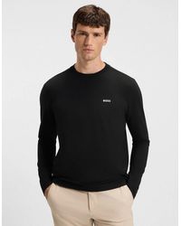 BOSS - Boss Tee Stretch-Cotton T-Shirt With Contrast Logo - Lyst