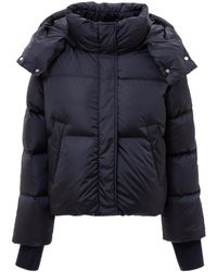 Add - Short Jacket With Removable Hood And Knit Cuffs - Lyst