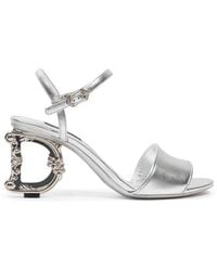 Dolce & Gabbana - Mordoré Nappa Sandal With Baroque Heel By - Lyst