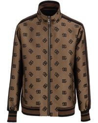 Dolce & Gabbana - Zip-Up Jacket With All-Over Logo - Lyst