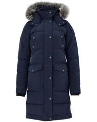 Moose Knuckles - Giubbino Lungo Imbottito Con Cappuccio E Pelliccia - Lyst