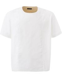 Emporio Armani - Chic Oversized Cotton Tee With Unique Button Detail - Lyst