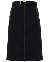 Gucci - Gonna Nera Con Zip E Cintura - Lyst