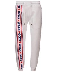 Gcds - White Sweatpants With Logo - Lyst