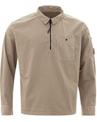 C.P. Company - Camicia Overshirt Mezza Zip - Lyst