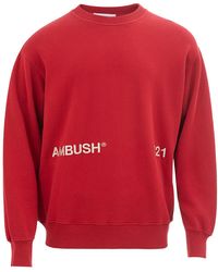 Ambush - Felpa Rossa Con Logo - Lyst