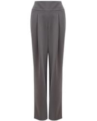 Lardini - Wool Grey High Waist Palazzo Trousers - Lyst