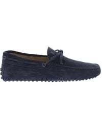 Tod's - Suede Moccasin With Grommets - Lyst