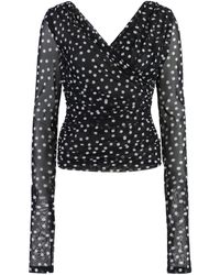 Dolce & Gabbana - Chic Crossover Polka Dot Draped Top - Lyst