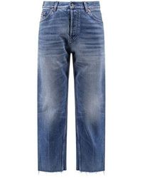Gucci - Logo Patch Cropped Jeans 100% Cotton - Lyst